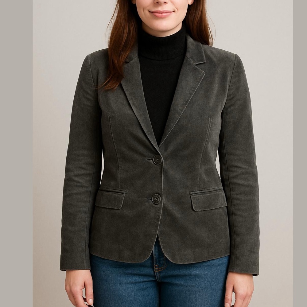 Northern Reflections Grey Corduroy Classic Button Up Blazer Jacket Size M - Picture 1 of 15